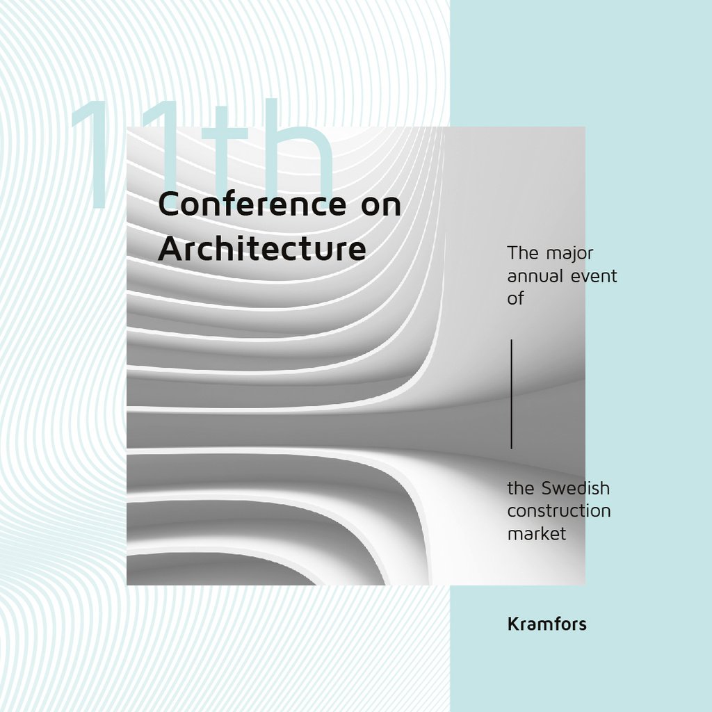 Conference Announcement Futuristic Concrete Structure Walls Instagram AD Modelo de Design
