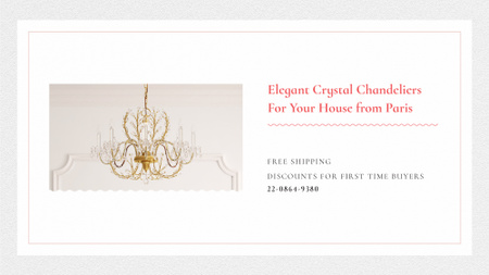 Elegant crystal Chandelier offer FB event cover Design Template