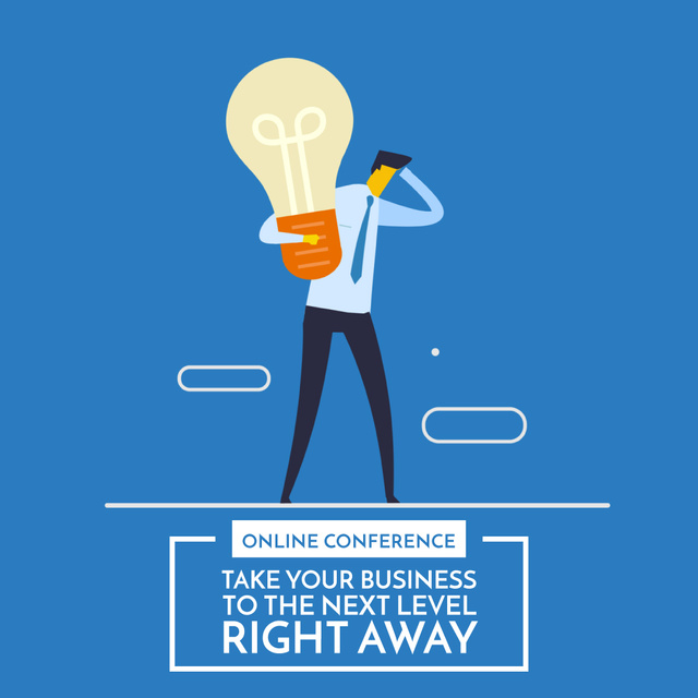 Template di design Businessman holding light bulb Animated Post