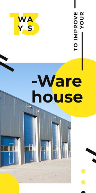 Industrial warehouse building Graphic Design Template