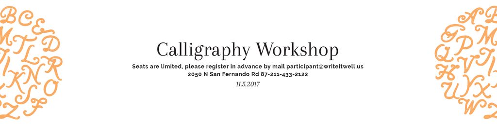 Calligraphy workshop Invitation Twitter Modelo de Design