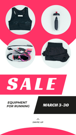 Sale Offer Sports Equipment in Pink Instagram Story Modelo de Design