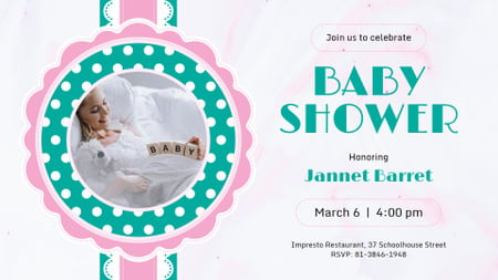Ontwerpsjabloon van FB event cover van Baby shower uitnodiging met gelukkig zwangere vrouw