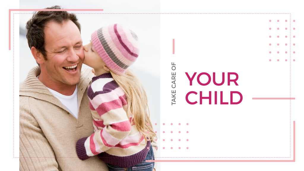Father and Daughter Having Fun Together Presentation Wide Design Template