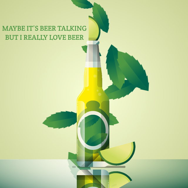 Template di design Beer bottle with lime Animated Post