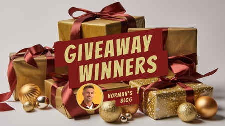 Blog Giveaway Promotion Presents in Golden Youtube Thumbnail Design Template