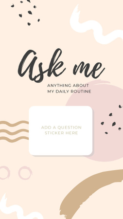 Daily Routine question form in pink Instagram Story tervezősablon