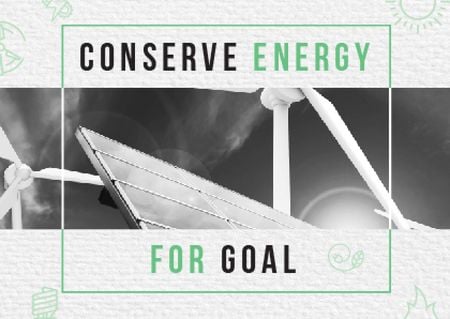 Plantilla de diseño de Concept of Conserve energy for goal Card 