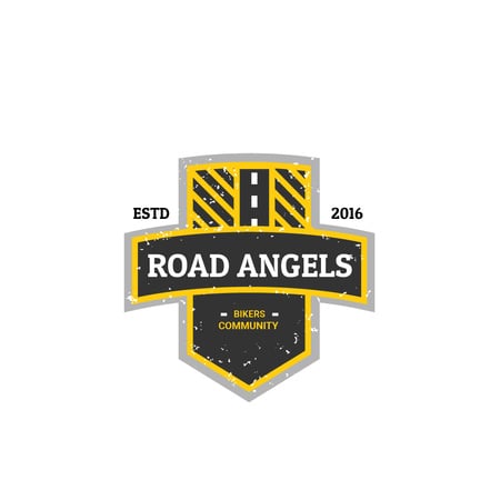 Platilla de diseño Bikers Community with Road Symbol Logo