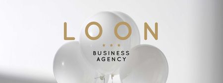 Balloons in White for Business agency Facebook cover Design Template