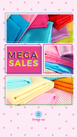 Sale Ad with Colorful textile pieces Instagram Story Modelo de Design