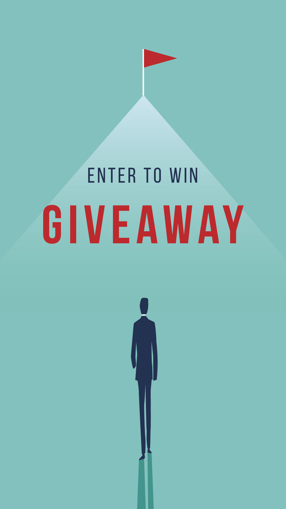 Template di design Giveaway ad with Businessman and flag Instagram Story