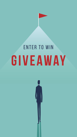 Giveaway ad with Businessman and flag Instagram Story Πρότυπο σχεδίασης