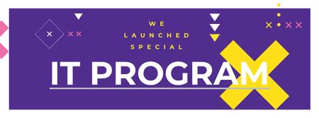 IT program promotion on Purple Facebook cover Design Template