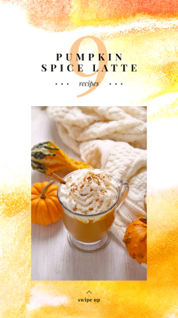 Pumpkin spice latte on Thanksgiving Instagram Story Modelo de Design