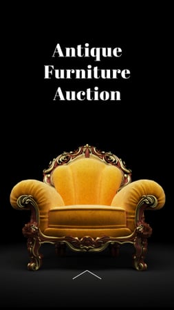 Plantilla de diseño de Antique Furniture Auction Luxury Yellow Armchair Instagram Story 