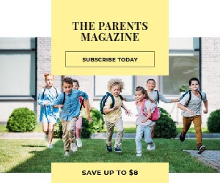 Parent Magazine Promotion Medium Rectangle Design Template