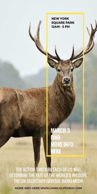 Eco Event announcement with Wild Deer Graphic Design Template