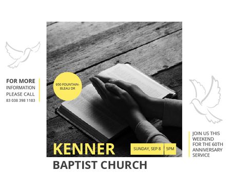 Plantilla de diseño de Kenner Baptist Church  Large Rectangle 