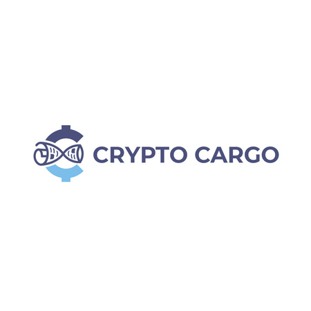 Crypto Currency Concept in Blue Logo Design Template