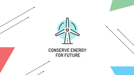 Conserve Energy Wind Turbine Icon Title Modelo de Design