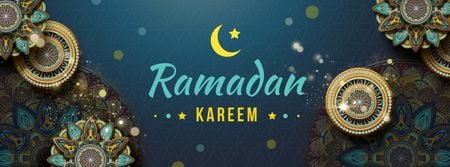 Plantilla de diseño de Ramadan Kareem greeting Facebook cover 
