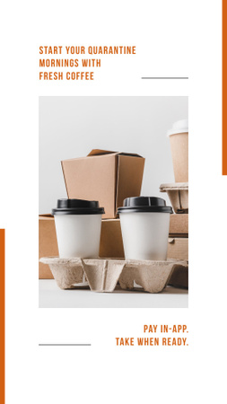 Platilla de diseño Online ordering Offer with Coffee to go Instagram Story