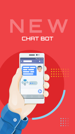 Online Chat on Phone Screen Instagram Story Design Template