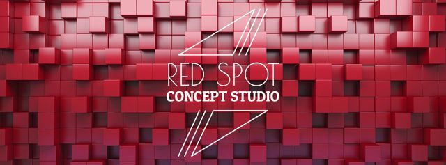 Bouncing red cubes Facebook Video cover – шаблон для дизайна