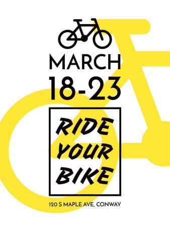 Cycling Event announcement simple Bicycle Icon Poster USデザインテンプレート