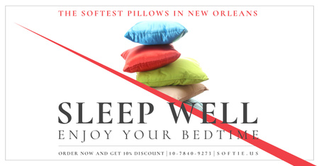 Plantilla de diseño de Softest pillows Sale Offer Facebook AD 