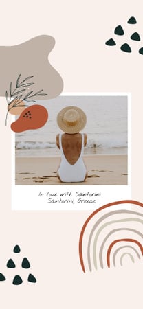 nainen rannalla santorinissa Snapchat Geofilter Design Template