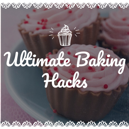Plantilla de diseño de Baking Hacks Sweet Cupcakes in Pink Instagram AD 