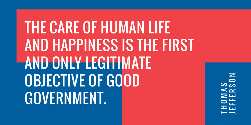 Government Quote on blue and red Image Modelo de Design