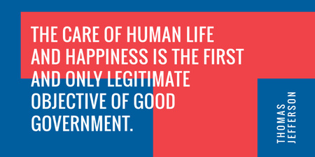 Government Quote on blue and red Image Design Template