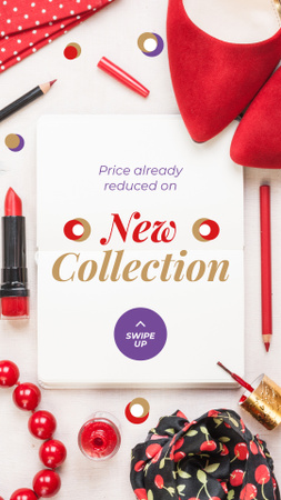 New Collection Offer with Red Accessories Instagram Story Design Template