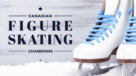 Figure Skating guide Pair of Skates Title Design Template