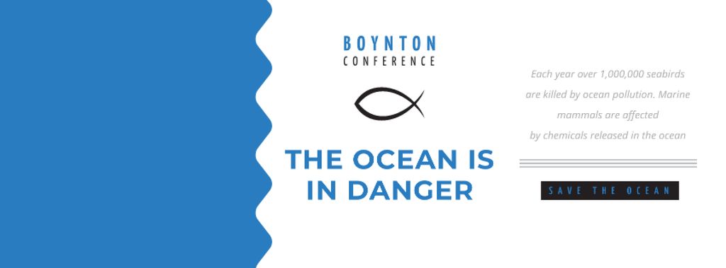Boynton conference the Ocean is in danger Facebook cover Design Template