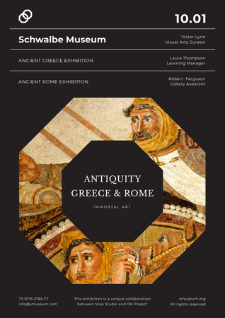 Ancient Greece and Rome exhibition Poster tervezősablon