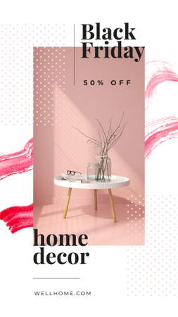 Black Friday Sale Vases for home decor Instagram Story Tasarım Şablonu