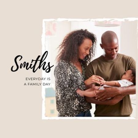 Happy Parents with their Baby Photo Book Design Template