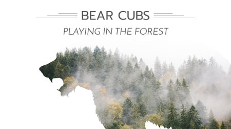 Bear Silhouette on Forest Background Youtube Thumbnail Modelo de Design