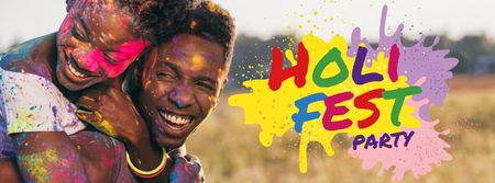 indian holi festival e festa Facebook cover Modelo de Design