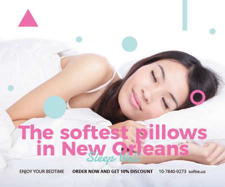 Plantilla de diseño de The softest pillows in New Orleans Medium Rectangle 
