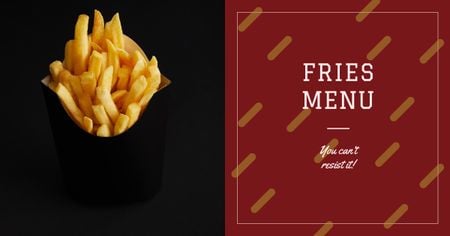 Ontwerpsjabloon van Facebook AD van hot frites menu ad