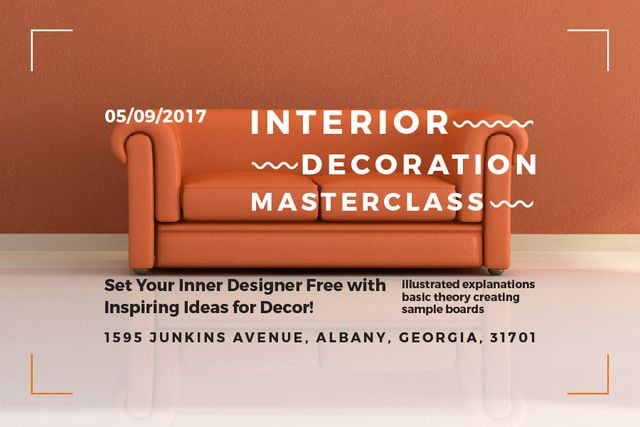 Szablon projektu Interior decoration masterclass Announcement Gift Certificate