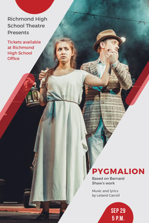 Modèle de visuel Theater Invitation with Actors in Pygmalion Performance - Pinterest