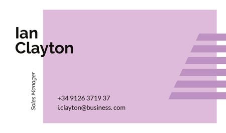 Designvorlage Sales Manager Contacts with Geometrical Frame in Purple für Business card