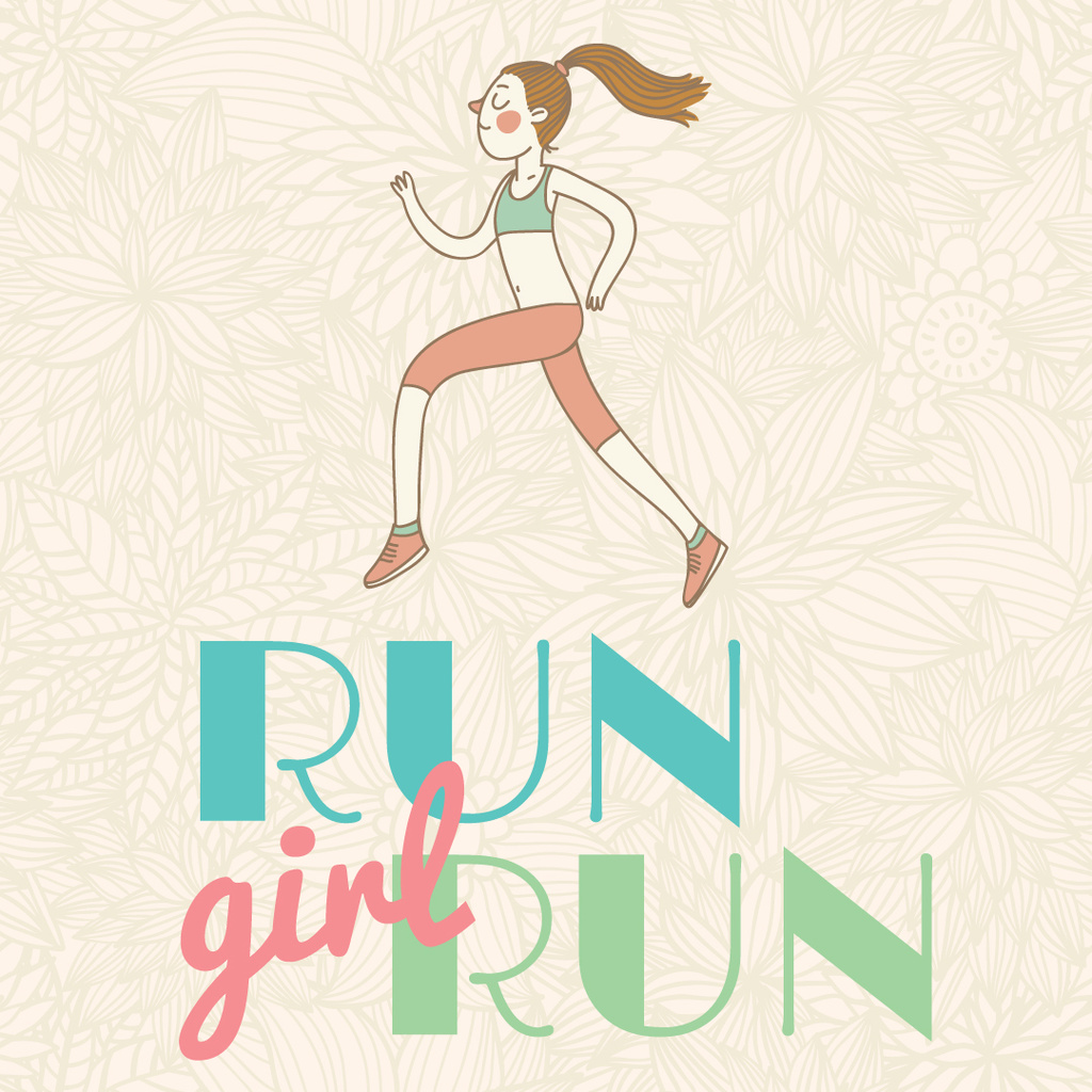 Plantilla de diseño de Motivational Sports Quote with Running Woman Instagram 