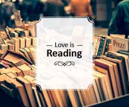 Platilla de diseño love is reading poster for bookstore Medium Rectangle